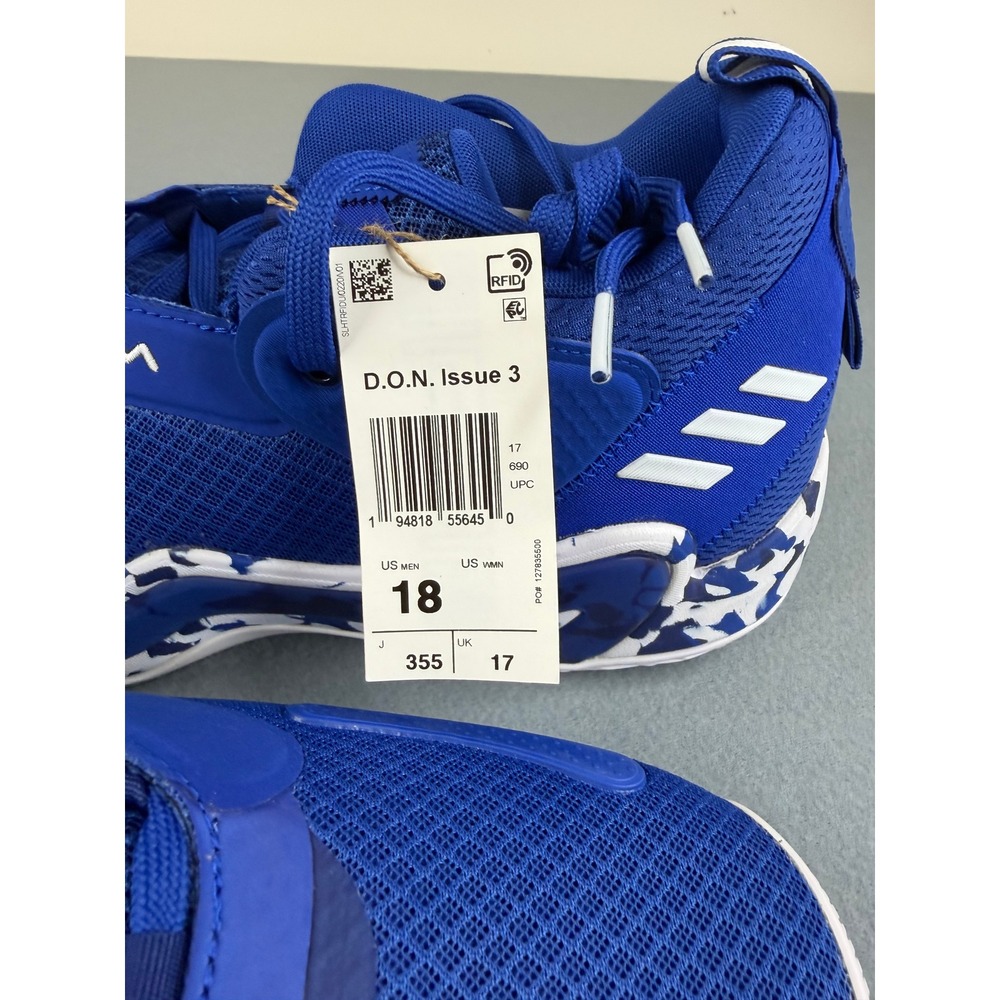 Adidas D.O.N. Issue 3 Basketball Shoes Mens 18 Blue Donovan Mitchell GV7264 - Picture 3 of 6